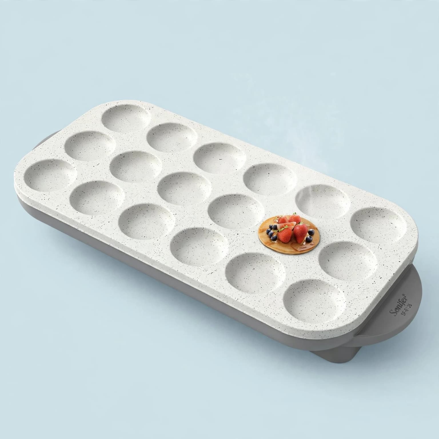 Crêpière Électrique 18 Mini Crêpes 1350W Surface Granit Antiadhésive