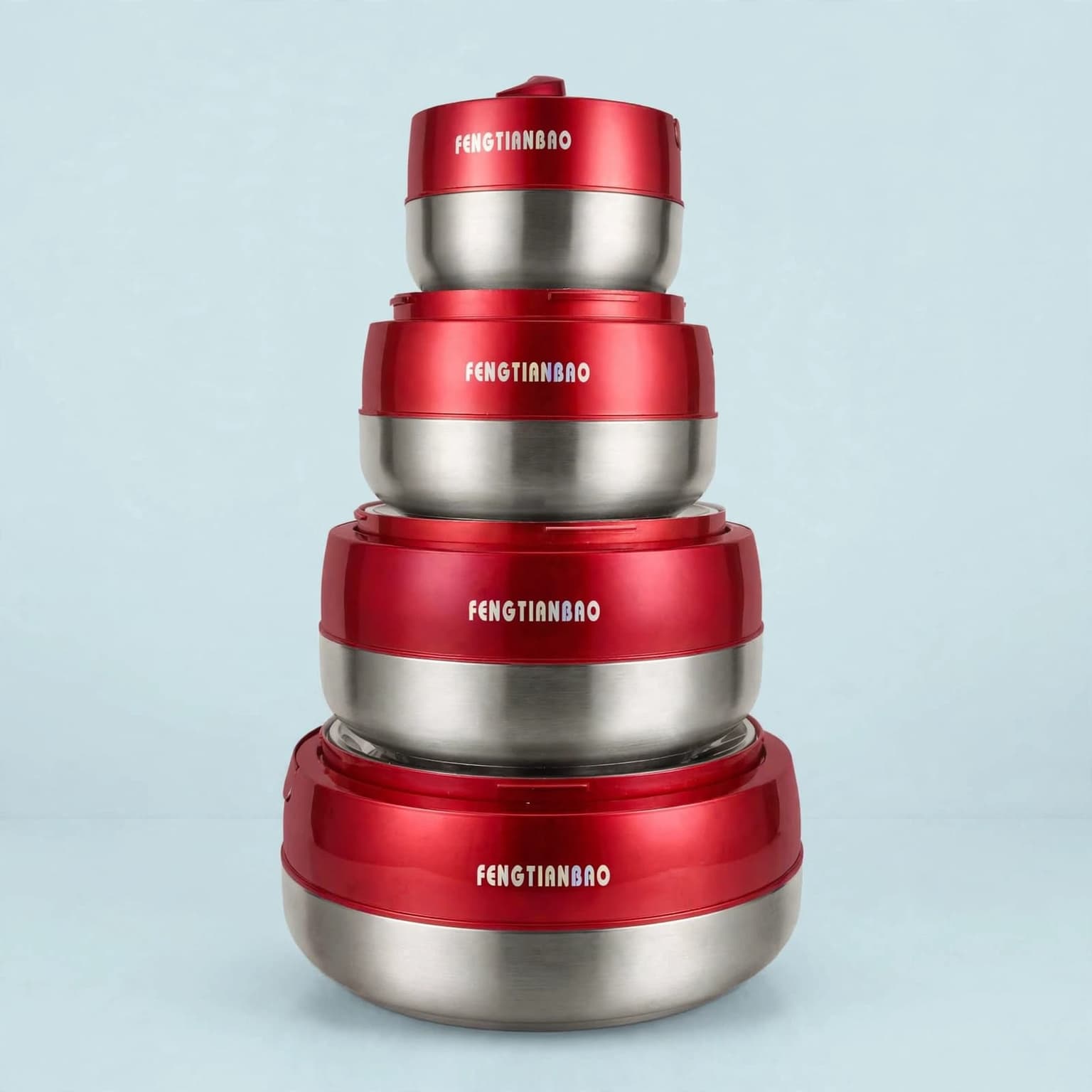 Set de 4 Boîtes Isothermes Alimentaires Inox 2L / 4L / 6L / 10L
